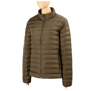 Men's Solid Color Windproof Puffer Jacket Stand Collar Zipper Closure Casual Regular Fit 100% Polyester Shell - Product Image 1