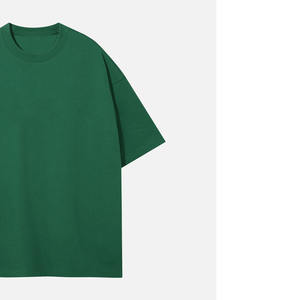 T-shirt tricoté pour homme anti-rides, coupe oversize, motif uni, 100 % coton biologique respirant, col rond, 280 g, haute qualité - Product Image 3