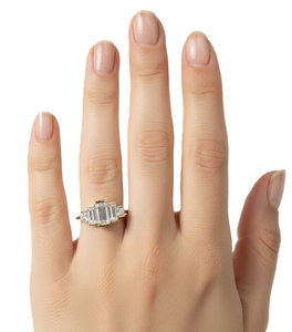 แหวนเพชรทรงบาแก็ตต์ทองคำแท้ 14K 18K สีเหลืองทอง ดีไซน์หรูหรา สไตล์อาร์ตเดโค เหมาะสำหรับเป็นแหวนหมั้น แหวนแต่งงานเรียบง่าย แหวนแสดงความรัก - Product Image 6