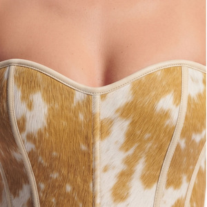 Corset en cuir de vachette pour femme, haut tendance, bustier en cuir véritable avec fermeture éclair, corset sculptant en cuir de vachette véritable pour filles et femmes - Product Image 4