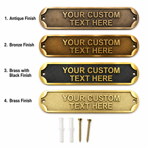 Custom Engraved Solid Brass Plaque Personalized Metal <b>Name</b> <b>Plate</b> Door Sign House Address Sign Modern Bronze Finish Wedding - Product Image 3