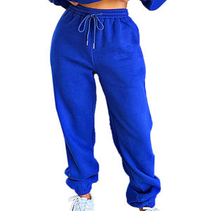 Pantalones de chándal anchos de algodón personalizados al por mayor para mujer, estilo urbano, holgados, lisos, para pijamas - Product Image 6