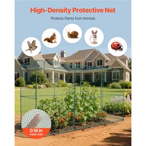 Gabbia per colture 11.6 x 3.9 x 6.3 piedi con porta con cerniera, tenda alta resistente al vento per la protezione delle piante, facile installazione esterna per colture di frutta - Product Image 4