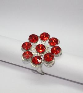 Anneaux de serviette ronds écologiques classiques en cristal style fleur de mariage - Product Image 3