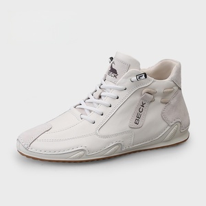 White Genuine <b>Leather</b> Cushioning Breathable Waterproof Walking Shoes Casual <b>Sneakers</b> Rubber Sole Lace up Low Top for Daily Wear - Product Image 1