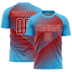 Comfortable Sublimated Soccer Jersey Set Customized Striped Crew Neck Short Sleeve Sports Wear Soccer Uniform Set For Adults - Product Image 6