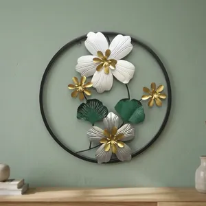 Decoración de Pared de Metal con Forma de Flor, Arte para Colgar en la Pared, Escultura Decorativa de Metal para Sala de Estar, Dormitorio, Oficina en Casa, Estilo Moderno - Product Image 2