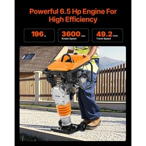 Compattatore a impulsi Jumping Jack da 6,5 HP, 196 cc, alimentato a carburante, con forza d'impatto di 3600 libbre e profondità massima di compattazione di 26 pollici - Product Image 4