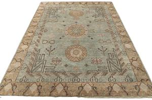 Handmade high Knotted Wool Khotan / Oushak style Rug | Typically hand-knotted using natural wool, known <b>for</b> being durable - Product Image 2