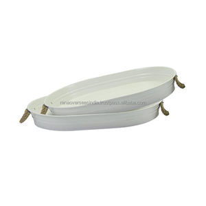 Plateau de service en acier de forme ovale avec poignée Roap durable et élégant, parfait pour toute occasion dans plusieurs styles et tailles - Product Image 2