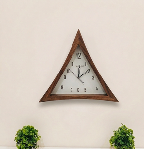 Triangle Wooden Quartz Wall <b>Clock</b> Analog <b>Silent</b> Design for Living Room Home Office Decoration - Product Image 5