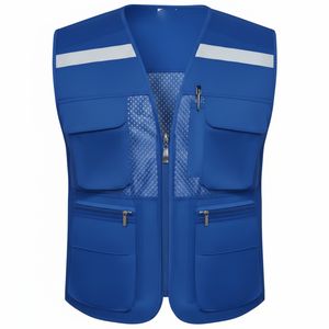 Gilets sans manches pour hommes de haute qualité en gros, multi-poches, imperméables, coupe-vent, séchage rapide, en nylon/coton, décontractés - Product Image 2