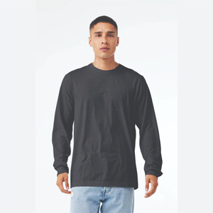 T-shirts pour hommes en polyester/coton, col rond, anti-boulochage, coupe ample, manches courtes ou longues, logo personnalisé, jersey uni de haute qualité, vente en gros - Product Image 1