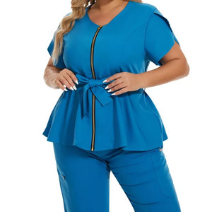 High Quality Eco-Friendly Lightweight Spandex/Polyester Needle Detection Women's Nursing Hospital <b>Scrubs</b> Custom <b>Scrub</b> <b>Sets</b> - Product Image 4