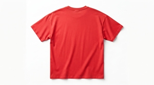 เสื้อยืดคอกลมแขนสั้นสีแดงทรงปกติสำหรับผู้ชาย ผ้าเจอร์ซีย์ถัก 100% ผ้าฝ้าย สีพื้น น้ำหนัก 180 กรัม ป้องกันขนร่วง ระบายอากาศได้ดี - Product Image 2