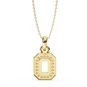 Colgante de Diamante con Monograma Octogonal, Oro Sólido de 14k, Engaste en Bisel, Collar con Letra del Alfabeto Personalizada, Regalo de Boda para Ella - Product Image 5