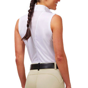 Haut de sport équestre pour femme, à manches longues, couleur unie, séchage rapide, en spandex, tricoté, extensible, coupe longue, avec fourrure - Product Image 3