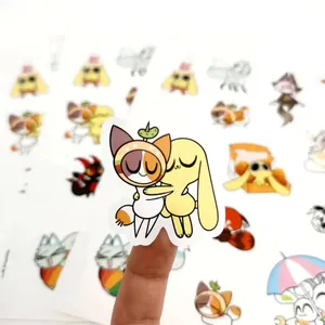 Étiquettes d'emballage - Carnet de poche mignon avec motif de fille de dessin animé et autocollants décoratifs, petit journal pour téléphone et notes - Product Image 6