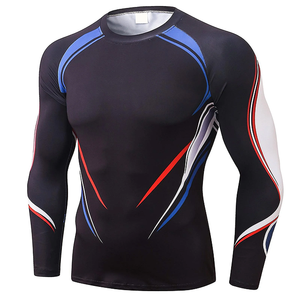 <b>Custom</b> <b>Design</b> Men's <b>Compression</b> Rash Guard Long Sleeve Training <b>Shirt</b> Quick Dry Stretch Fabric OEM ODM Wholesale Supply - Product Image 1