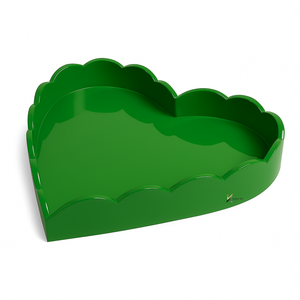 Elegant Heart-Shaped <b>Lacquerware</b> Tray High Gloss Finish Scallop Edge Serving Dish Jewelry Tray for Living Room Perfect Tableware - Product Image 2