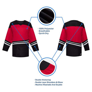 Teamwear Customization Teamwear Ice Hockey Jerseys Sublimated Custom Made Athletic Polyester Ice Hockey Jersey <b>Shirts</b> - Product Image 2