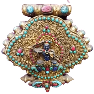 Handmade Gold-Plated Net Carve Ghau Tibetan Prnaments - Product Image 2