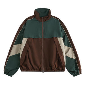 Women's Autumn Stand Collar <b>Coach</b> Jacket Water-Repellent Wool Solid Color-Block Coat Zipper Work Mountain Outdoor Jacket - Product Image 1