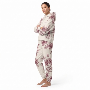Custom Wholesale High Quality Floral Print Hoodie And <b>Jogger</b> Set Casual Long Sleeve Tracksuit Spring Autumn <b>Outfit</b> - Product Image 6