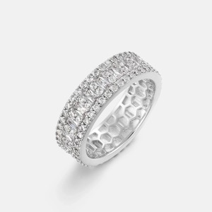 แหวนฮิปฮอปหรูหราสลักลายตามสั่ง ประดับเพชรโมอิสซาไนต์แบบฝังหนามเตย ดีไซน์เงางาม สำหรับผู้ชายและผู้หญิง เหมาะสำหรับวันครบรอบ - Product Image 2