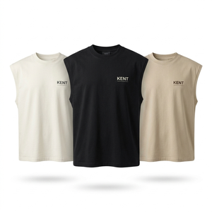 Private Label Heavyweight Oversized Sleeveless T-Shirt Custom Brand Logo Boxy Fit Streetwear Tank <b>Top</b> Men Manufacturer Wholesale - Product Image 1