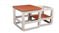 Ensemble table et chaises d'extérieur en bois, forme carrée, durable, moderne, pliable, sûr et écologique, pour bébés et enfants, pour salon