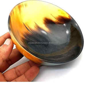 Cuenco de cuerno decorativo con borde de latón disponible en todos los tamaños Artesanía de cuerno indio Cuenco de cuerno decorativo para el hogar y la decoración - Product Image 4