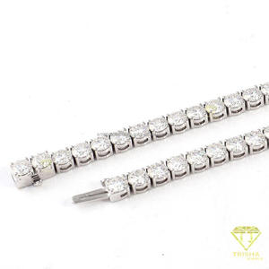 Luxury 2mm DEF VVS Moissanite Tennis Necklace 925 Sterling Silver Custom <b>Iced</b> <b>Out</b> Diamond <b>Chain</b> By Trisha Jewels - Product Image 4
