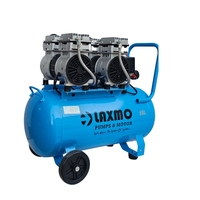 Compresor de Aire Silencioso y Portátil de Bajo Ruido, Alimentado por CA 220v 50hz 1hp, Sin Aceite, 550W, 2 Pistones con Tanque de 50L