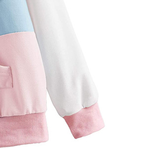 Sudadera con Capucha para Mujer, Diseño Color Block, Manga Larga, Tejido de Algodón, con Bolsillos, Estilo Casual para Otoño - Product Image 4