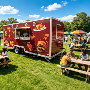 ACB Dessert Candy Cart Mobile <b>Bar</b> Truck Fast Food Truck <b>Square</b> Box Food Trailer With Full Kitchen - Product Image 2