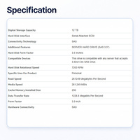 Disque dur ST12000NM0027 12 To HDD SAS 7200 tr/min Accessoires informatiques d'entreprise Clé USB CCTV NAS CMR Centre de données