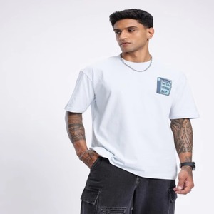 T-shirt pour homme 100% coton, longueur classique, col rond, manches tombantes - Product Image 6