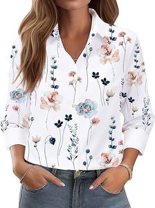 Women <b>Boho</b> Hawaiian <b>Shirt</b> Floral Print Button Down Summer Beach Casual Aloha Blouse - Product Image 3