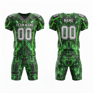 Uniforme de football américain personnalisé pour hommes adultes, vêtements de sport d'équipe personnalisés, 100% polyester, manches courtes, grande taille - Product Image 5