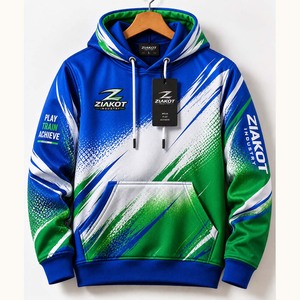 Wholesale Direct Ziakot Industry Custom <b>Stitched</b> Royal White-Yellow Line Sports Pullover Sweatshirt <b>Hoodie</b> - Product Image 2