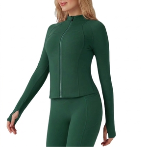 Chaqueta Deportiva de Yoga a Cuadros Transpirable para Mujer, Sudadera de Manga Larga para Correr, Cortavientos Ligero, Top de Entrenamiento Físico - Product Image 3