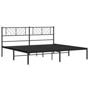 Base de Cama Doble de Metal, Acero con Recubrimiento en Polvo Negro, Acabado Negro Elegante - Product Image 4