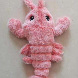ของเล่นตุ๊กตาขนนุ่มพิเศษ รูปทรงกุ้งกระโดดจำลองแรงโน้มถ่วง ช่วยคลายความเบื่อหน่าย ตุ๊กตาสัตว์เลี้ยงแสนน่ารักสำหรับแมวและสุนัข รูปทรงกุ้งก้ามกราม - Product Image 2