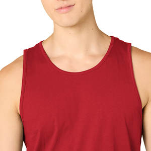 Camiseta sin mangas para hombre, hecha a medida, estilo boxy, corta, con control de humedad, de poliéster/algodón, tejido ligero, estilo urbano, transpirable, para gimnasio. - Product Image 5