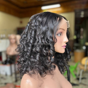 Perruques en cheveux humains en gros, cheveux bruts vietnamiens, perruques frontales en dentelle bouclées et rebondissantes, perruques Fumi bouclées, lisses et ondulées, qualité supérieure personnalisable - Product Image 1
