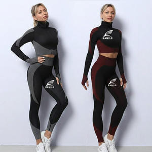 High Demand Quick Dry Yoga <b>Leggings</b> for <b>Women</b> Solid <b>Pattern</b> Customized OME Service Elastic Waist Closure Pants - Product Image 1