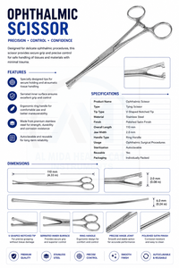 Pinza Quirúrgica de Acero Inoxidable de 110 mm, Manual, con Certificación CE Clase I, Instrumento para Uso en Quirófano - Product Image 6