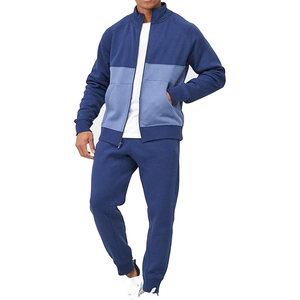 Casual Mens Tracksuit Set Cotton Fleece Hoodie And Jogger <b>Pants</b> Full Zipper Custom Sportswear High Quality - Product Image 1