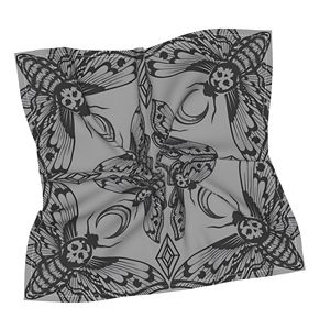 Foulard carré en soie pour femme, imprimé animal, léger, multi-usages, toutes saisons, gris, bandana - Product Image 2
